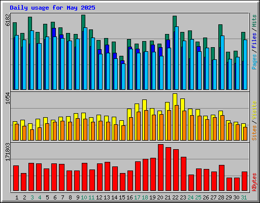 Daily usage for May 2025